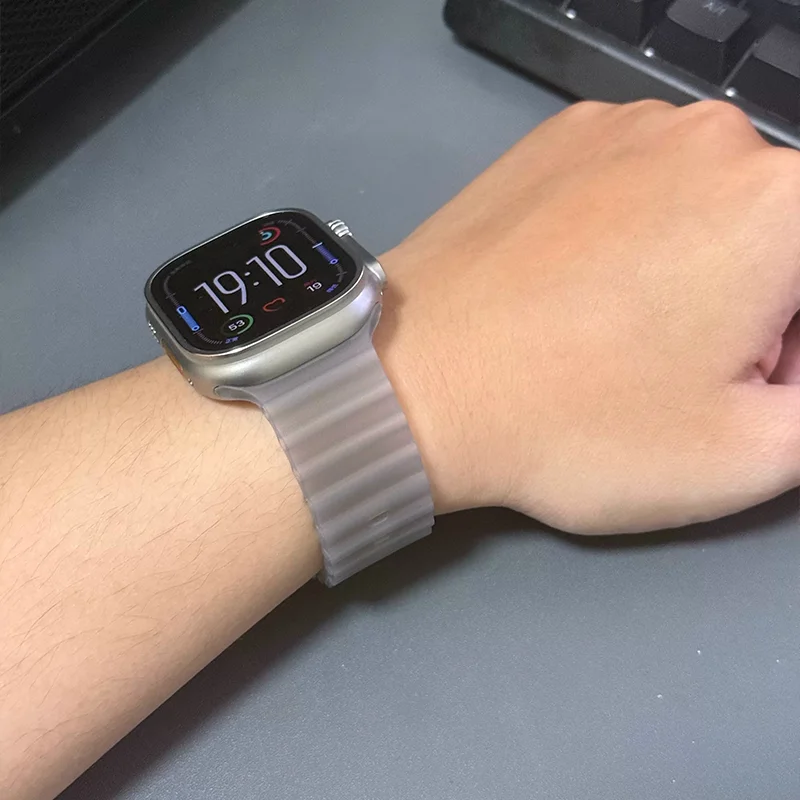 Correa translúcida Ocean para Apple Watch Ultra 4, 3 correas de 49 mm, 44 mm, 40 mm, 45 mm, 41 mm, 46 mm, pulsera de silicona para iWatch 12, 11, 10, 9, SE, 8, 7.