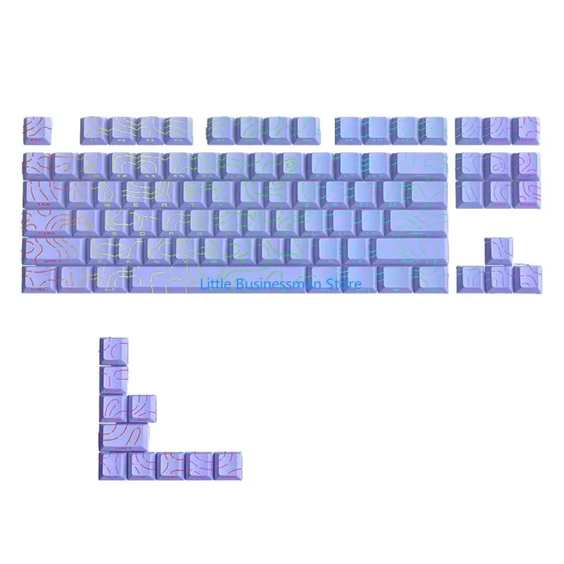 Professionelle 97-Tasten-PBT-Tastenkappen mit seitlichem Druckdesign und erstklassiger Verschleißfestigkeit für Gamer M76A – Detail 5