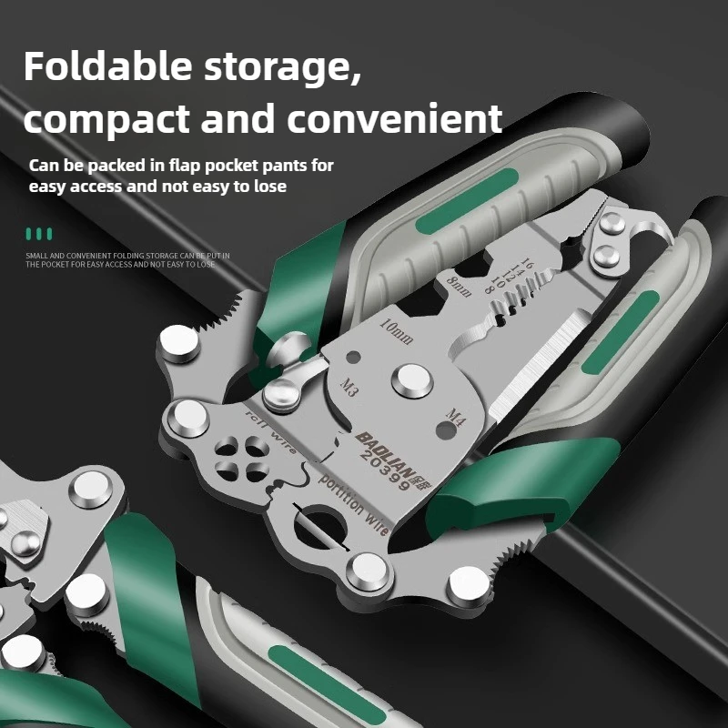 Picture 5: Multi Functional Foldable Electrician Specific Wire Cutting Pliers, Wiring and Pulling Pliers, Wire Splitting and Pressing Plier
