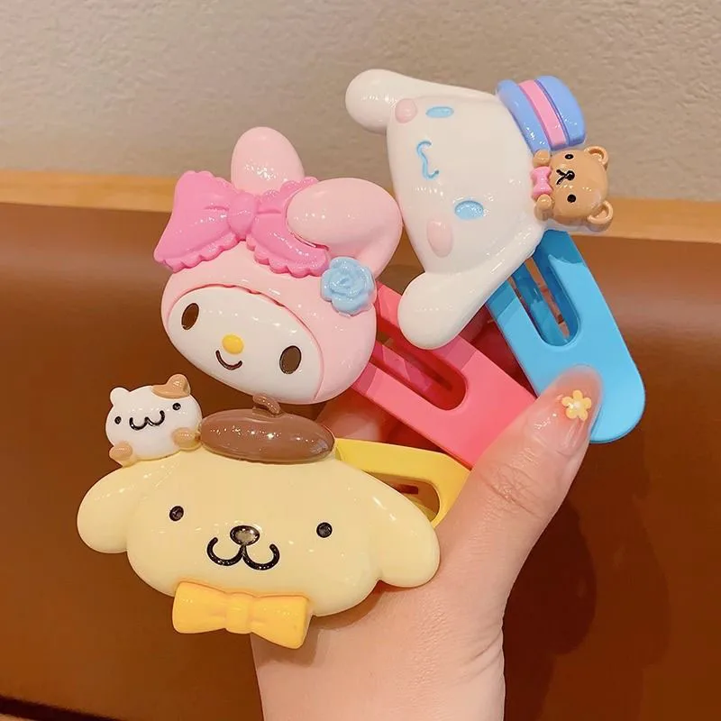 

Заколка для волос Sanrio Kuromi Cinnamoroll моя мелодия почтовый пурин Милая мультяшная Девочка Сердце большой размер фотография для подарка девушке