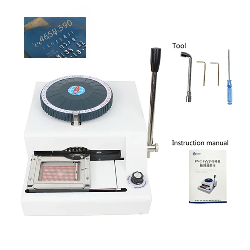 Pvc Card Emboss Machine  Manual VIP Card Embossing Code Printer Business Card Embossing Machine Dog Tag Card Member Typewriter