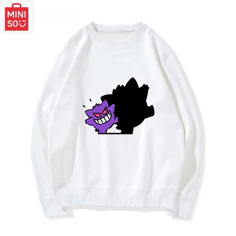 

MINISO коллаборация воздушная концепция veren jeg воздушным принтом толстовка с длинными рукавами свободная мультяшная повседневная и милая для девочек и мальчиков