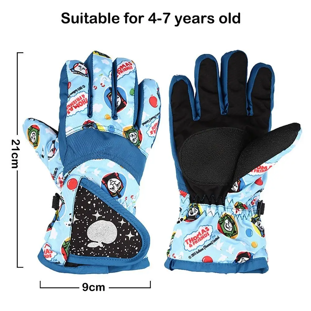 Children Winter Ski Gloves Waterproof Thicken Mittens Snow Snowboard Kids Glove for Boys Girls Keep Finger Warmer 4-7 Years Old