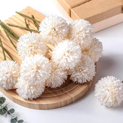 InjBall-Fleur de chrysanthème artificielle pour mariage, vase décoratif Leon, scrapbooking à la maison, accessoires Gand, 5 pièces