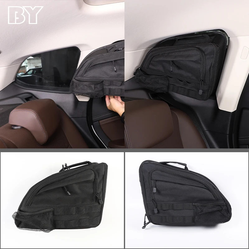 For BMW X1 U11 2023-2024 Trunk Side Window Storage Bag Multi-Pockets Cargo Bag Stowing Tidying Car Accessories