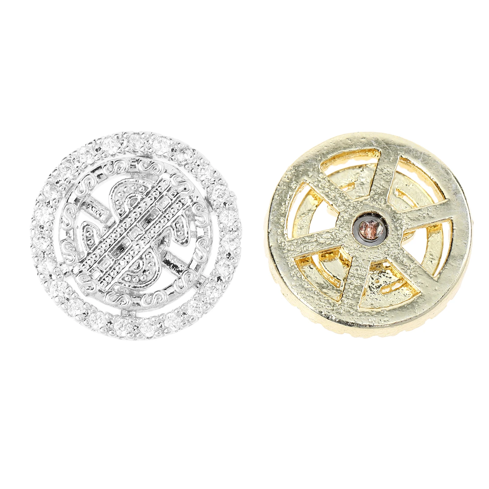 

2 Pcs Coin Transport Bead Jewelry Charms for Nails DIY Manicure Material High Silver Metal Decoration Ornaments