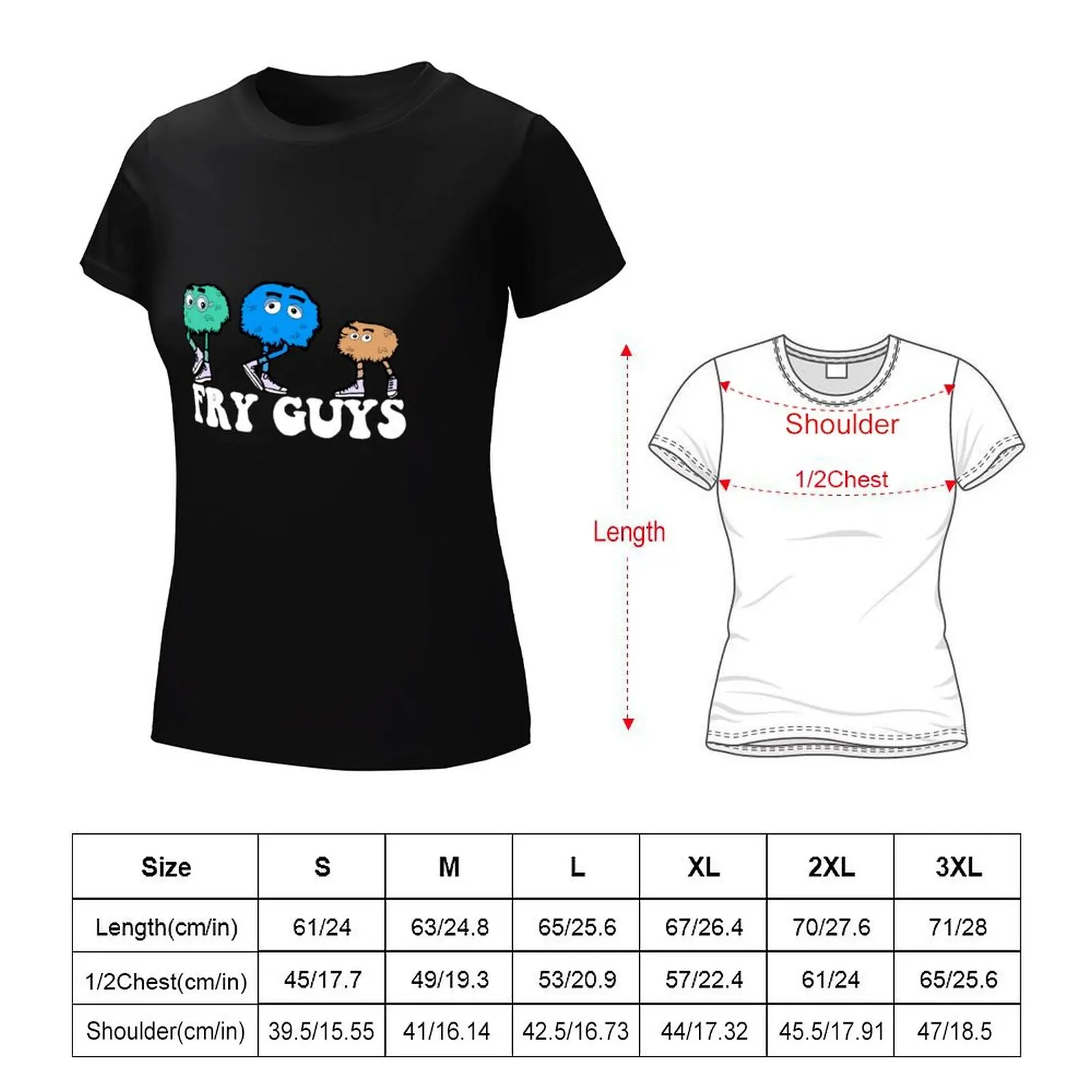 Fry Guys-Camiseta feminina com estampa animal, tops plus size, roupas para meninas