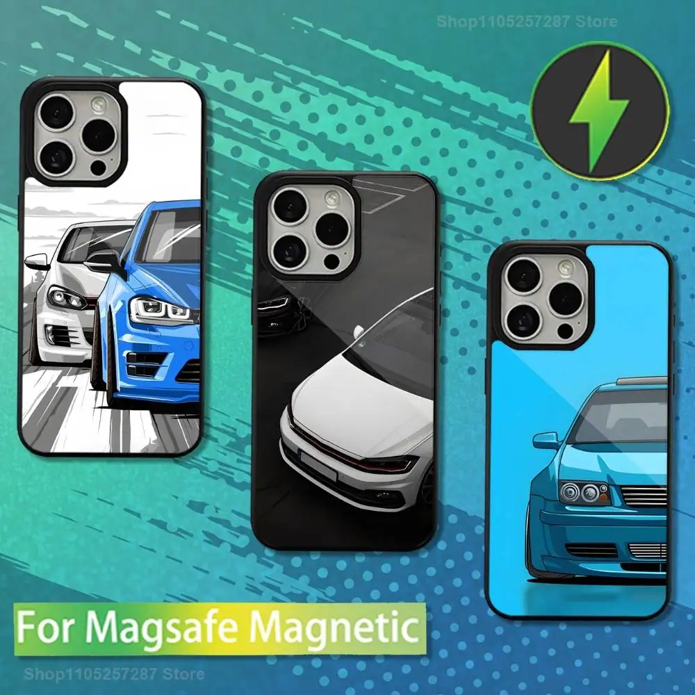 

Cool V-VolkswagenS-Golf Car For iPhone 12,14,11,15,13,16,17,For Magsafe,Plus,Mini, Pro,Max,Magnetic Wireless Charging Case
