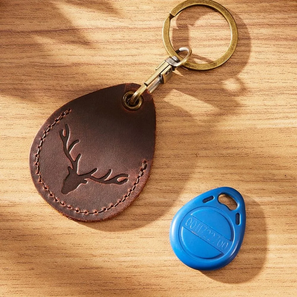 حافظة بطاقة وصول مضادة للسقوط ، حامل بطاقة جلد ، إكسسوارات مقاومة لبصمات الأصابع ، سلسلة مفاتيح حقيبة عالمية #3