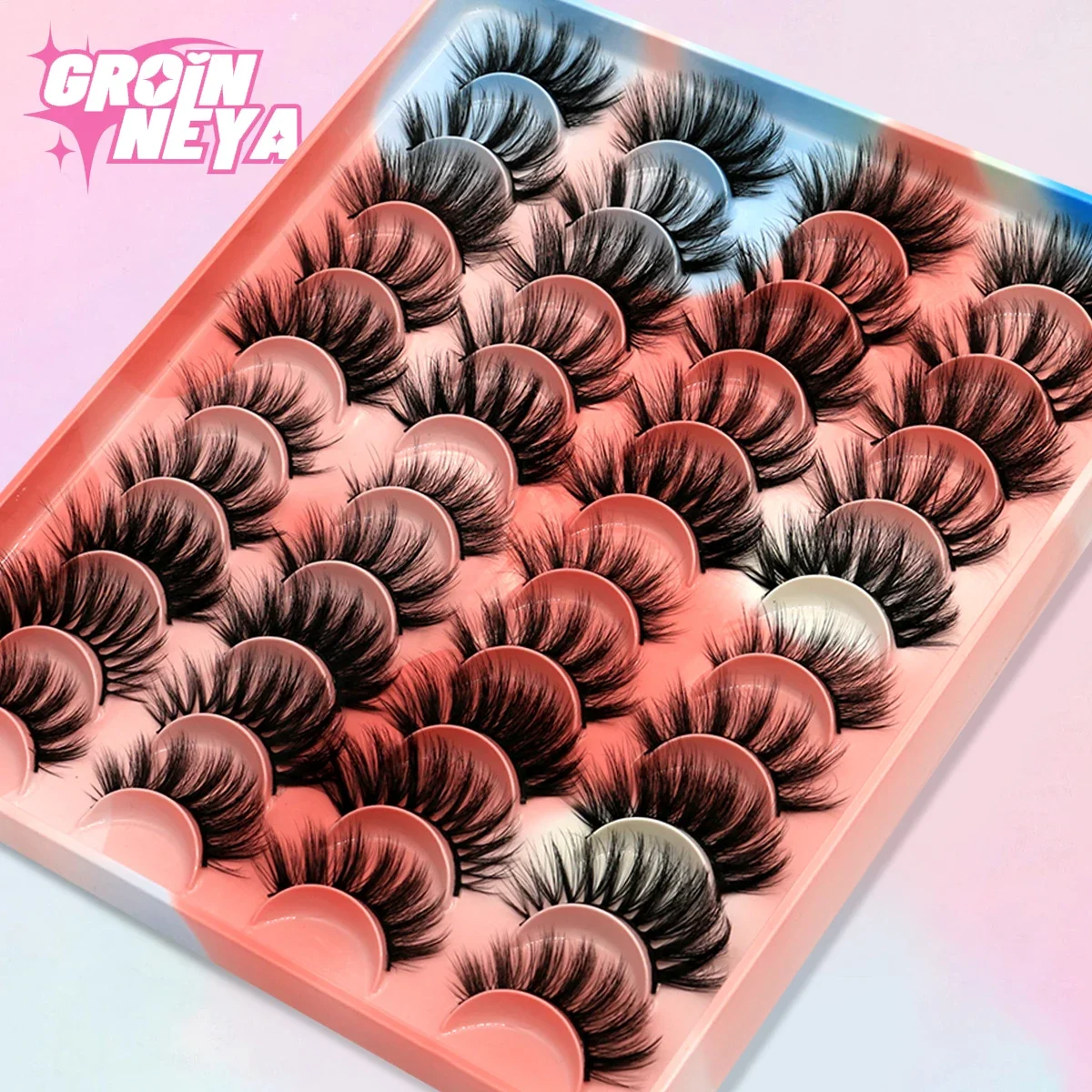 GROINNEYA 5/10/20 Pairs 3D Faux Mink Eyelashes Natural Thick Long False Lashes Dramatic Fake Eyelash Eyes Makeup Beauty Veyes