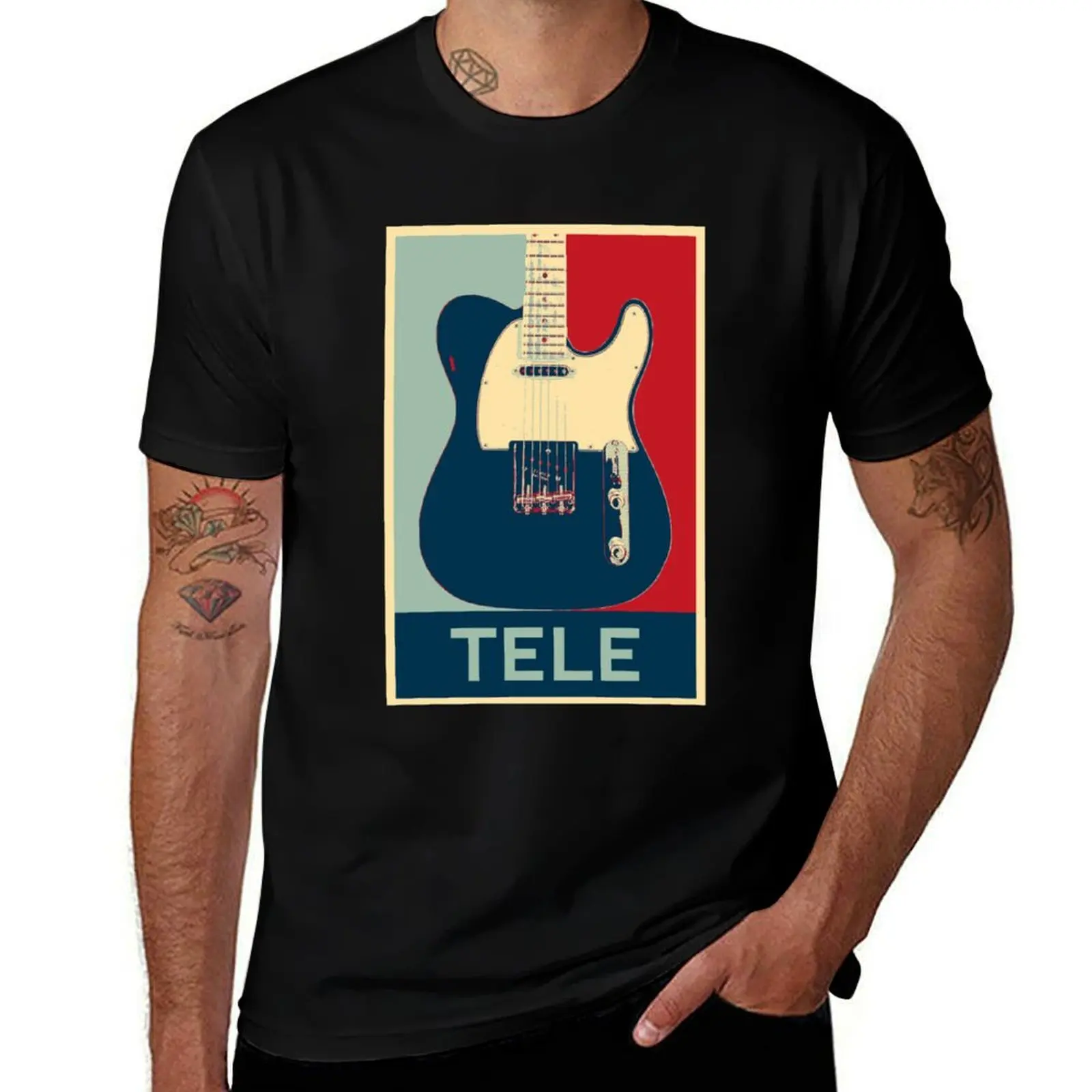 

electric telecaster T-Shirt cotton man t-shirts baggy shirts Luxury man black t-shirts for men