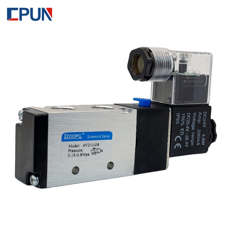 

Pneumatic Solenoid Air Valve 4V210-08 5 Port 2 Position 2/5 Way 1/4" BSP AC220V/ DC24V/AC110V/DC12V Solenoid Valves Gas Control