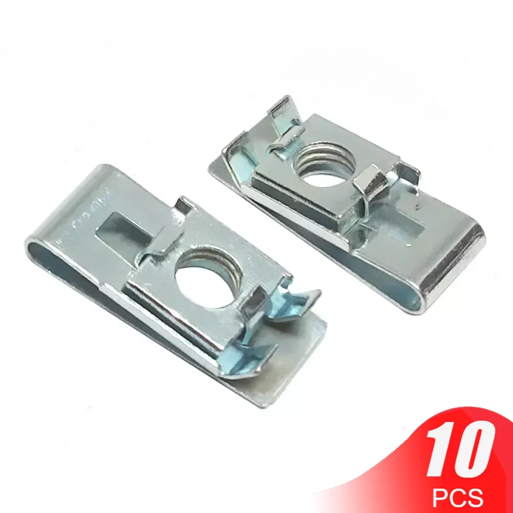 10pcs M3/M4/M5/M6 Spring Steel U Type Insert Nut Clips with Thread 5mm 6mm 4mm for Elevator Slider Auto Car License Plate Fixed