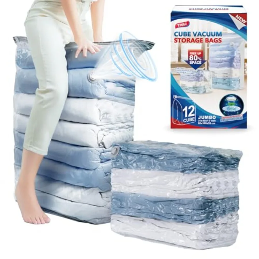 

Вакуумные пакеты для хранения Cube Space Saver, 31x0x15 дюймов, XL, большие вакуумные пакеты для одеял, пледов, постельного белья, одежды