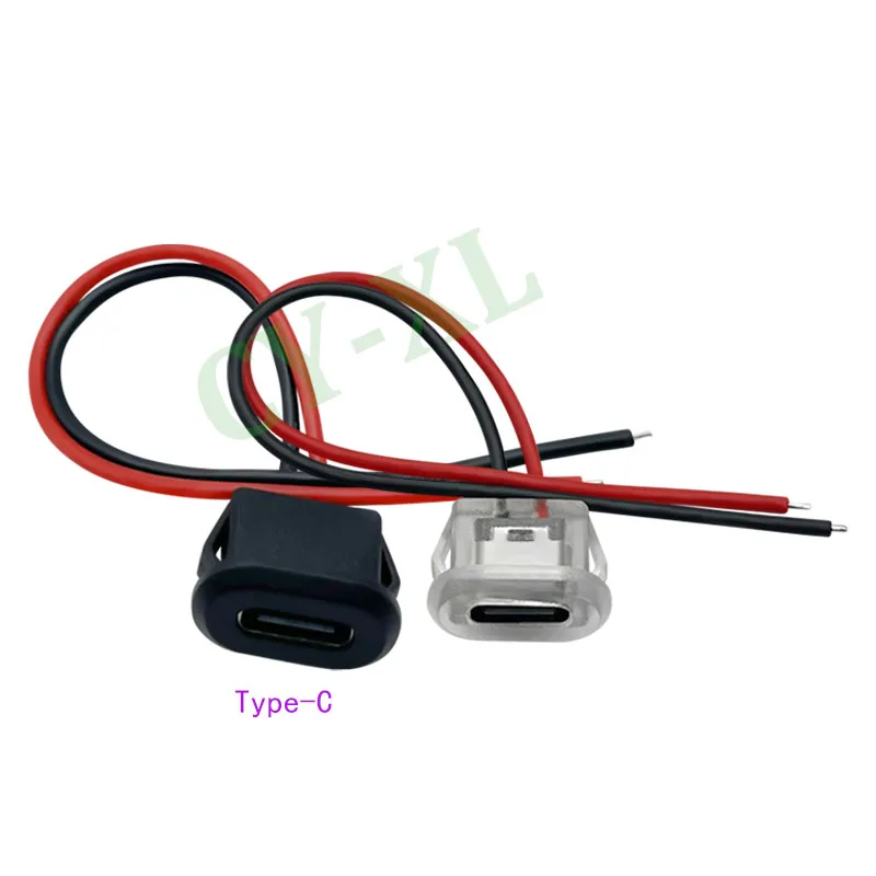 

10pcs 3A high current USB-C female socket 2-pin with PH2.0 terminal welding charging socket charger power supply Type-C port