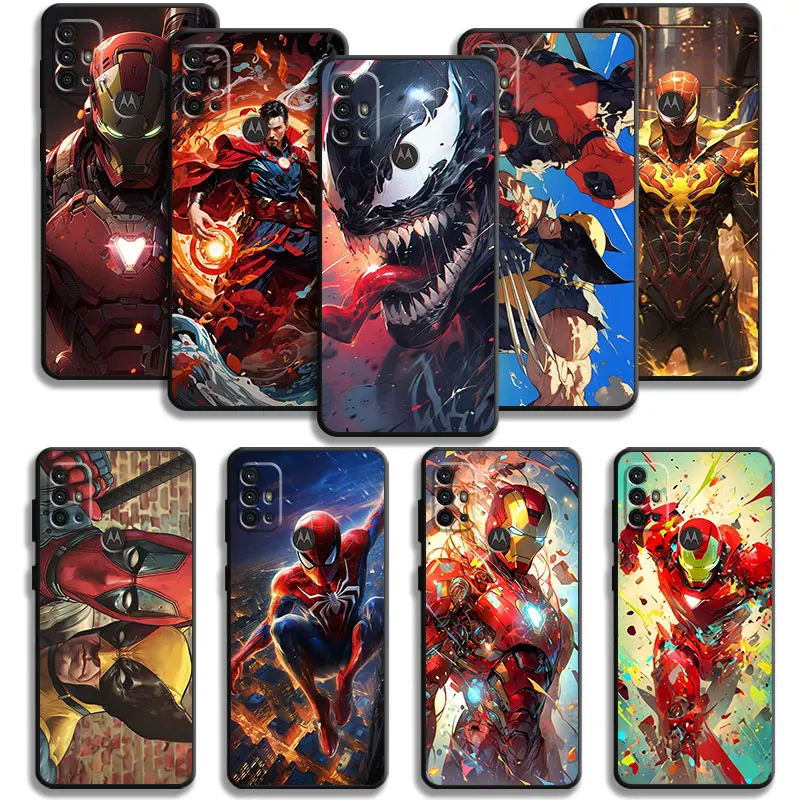 Marvel Venom Deadpool Wolverine Case For Motorola Edge 40 30 20 Lite G72 G71 G60 G53 G52 G50 G51 G31 G30 G22 G9 One Fusion Cover