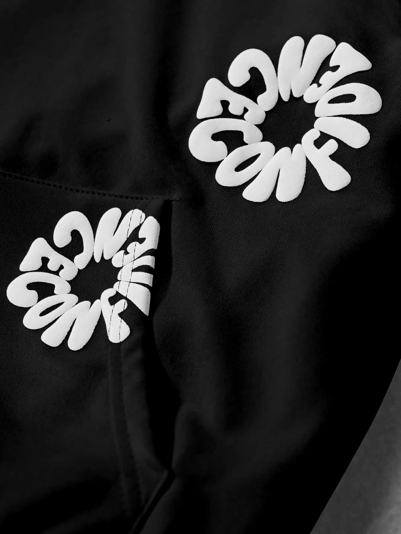 Herren Streetwear Hoodie Marke 3D Puff Print Blumenmuster Polyester Schwarz Kängurutasche Pullover Hoodie S-2XL Alle Größen 1 Stück – Detail 5