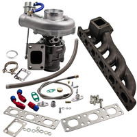GT35 GT30 T04E T3 TURBO CHARGER+WG OIL FEED+DRAIN LINE Exhaust Manifold for BMW E36 E46 320i 320Ci M52TUB20 6 Cylinder