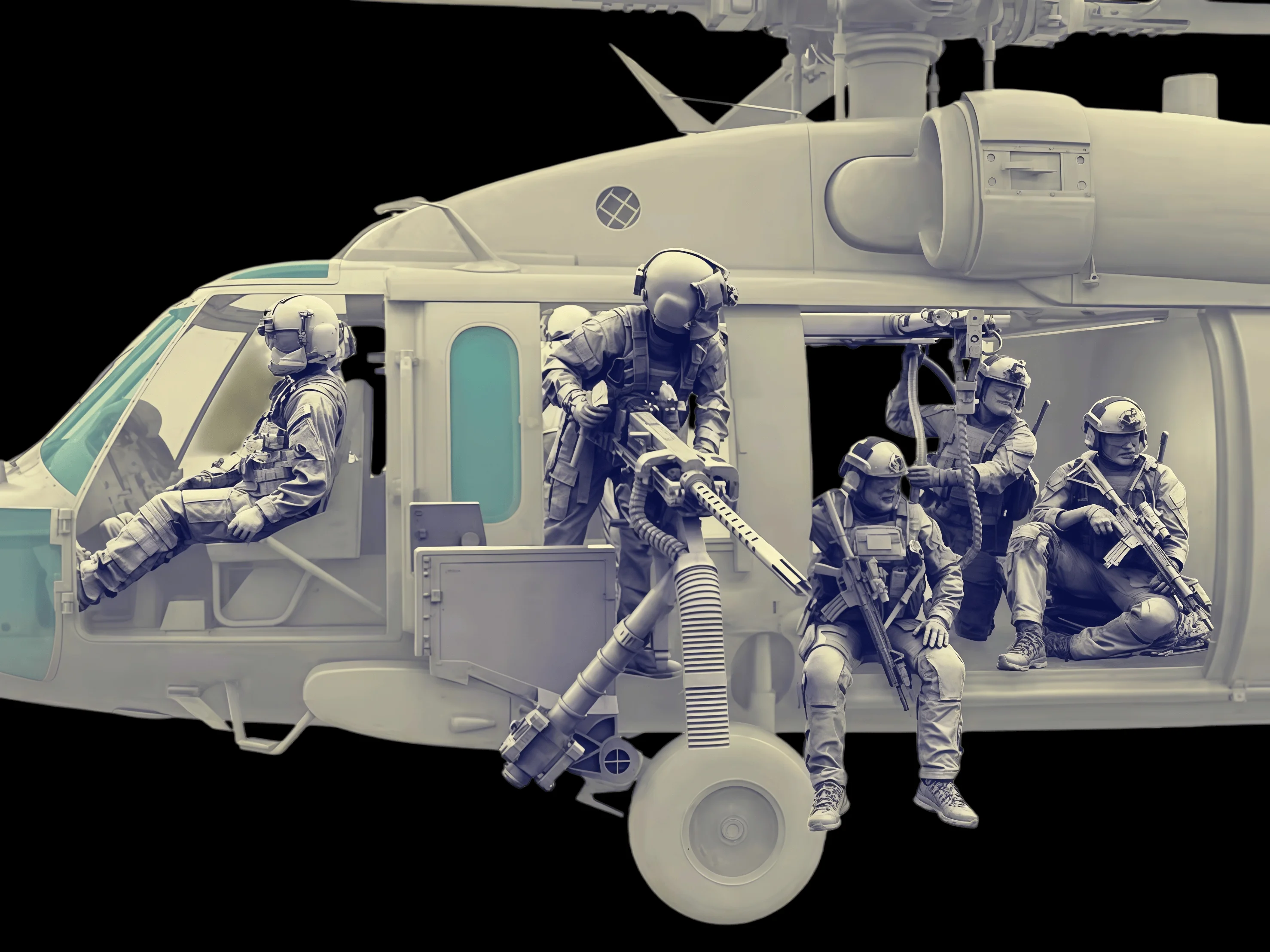 

1:35 Cast Resin Model Assembly Kit, Resin Commando Squad, Including Rope Hanger, Unpainted
