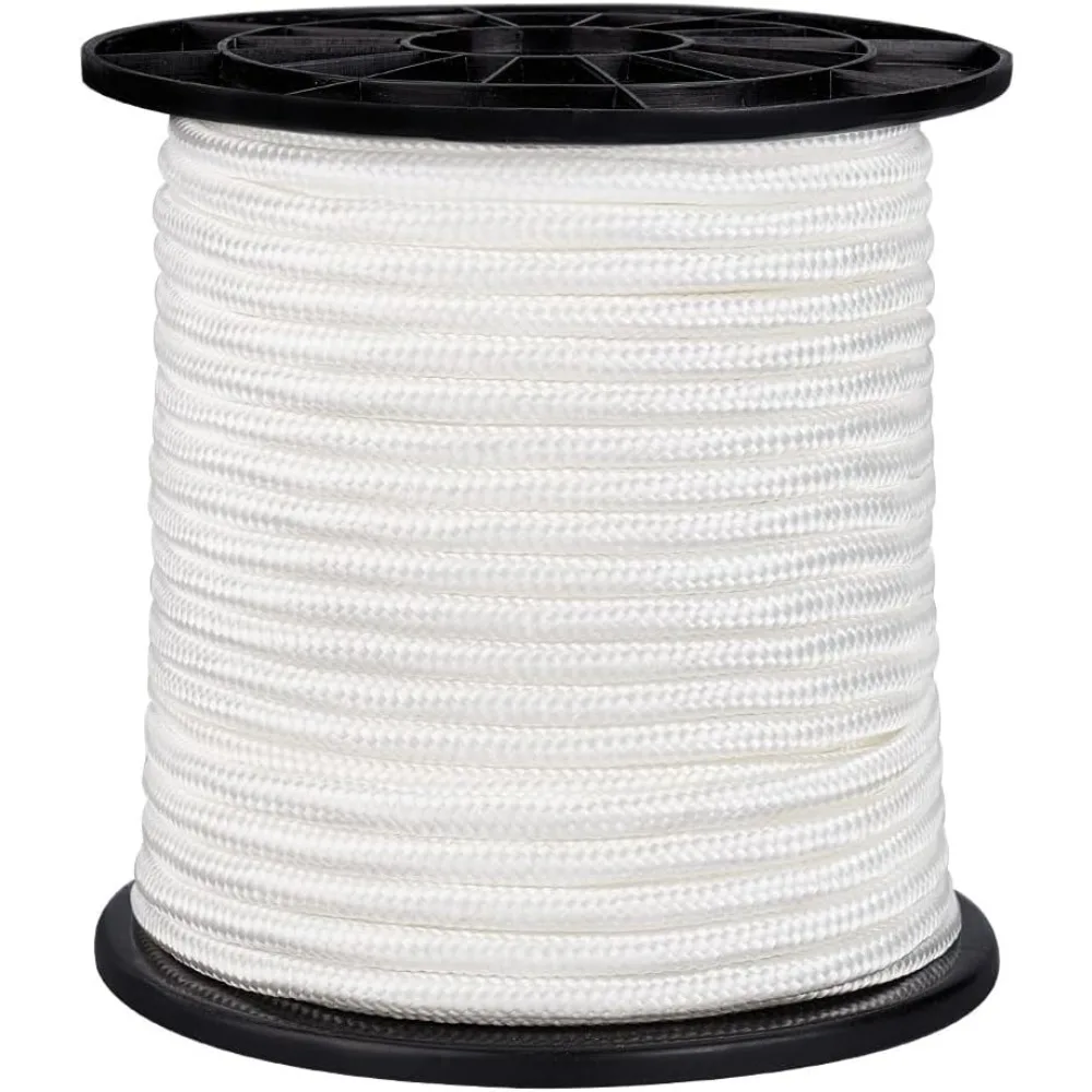 54 Yards 6mm Nylon Rope Parachute Cord White para Cord Blinds String Braided Lift Shade Cord Plant Cord for Camping Clothsline