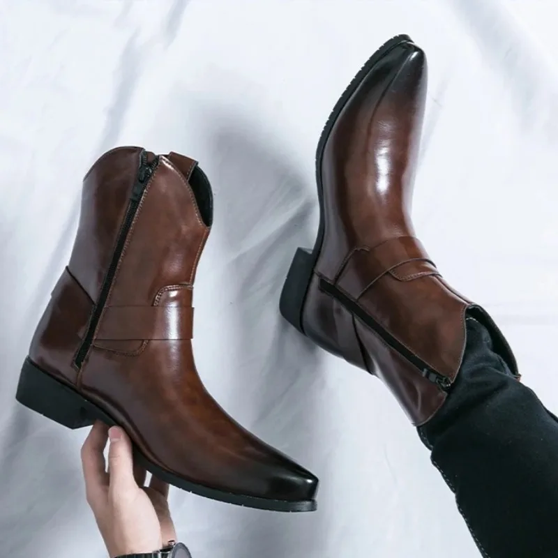 مقاس 46 أحذية رجالي أحذية رجالي عالية الجودة مصممة أحذية رجالية غير رسمية أحذية رجالية بريطانية راقية أحذية مريحة تشيلسي بوتاس هومبر #4