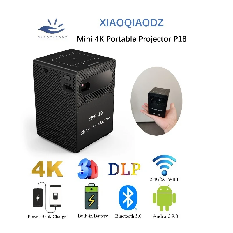 

Ультра-прозрачный мини-3D-проектор 4K, DLP со встроенным аккумулятором, блок питания, сверхлегкое портативное беспроводное зеркало на экране