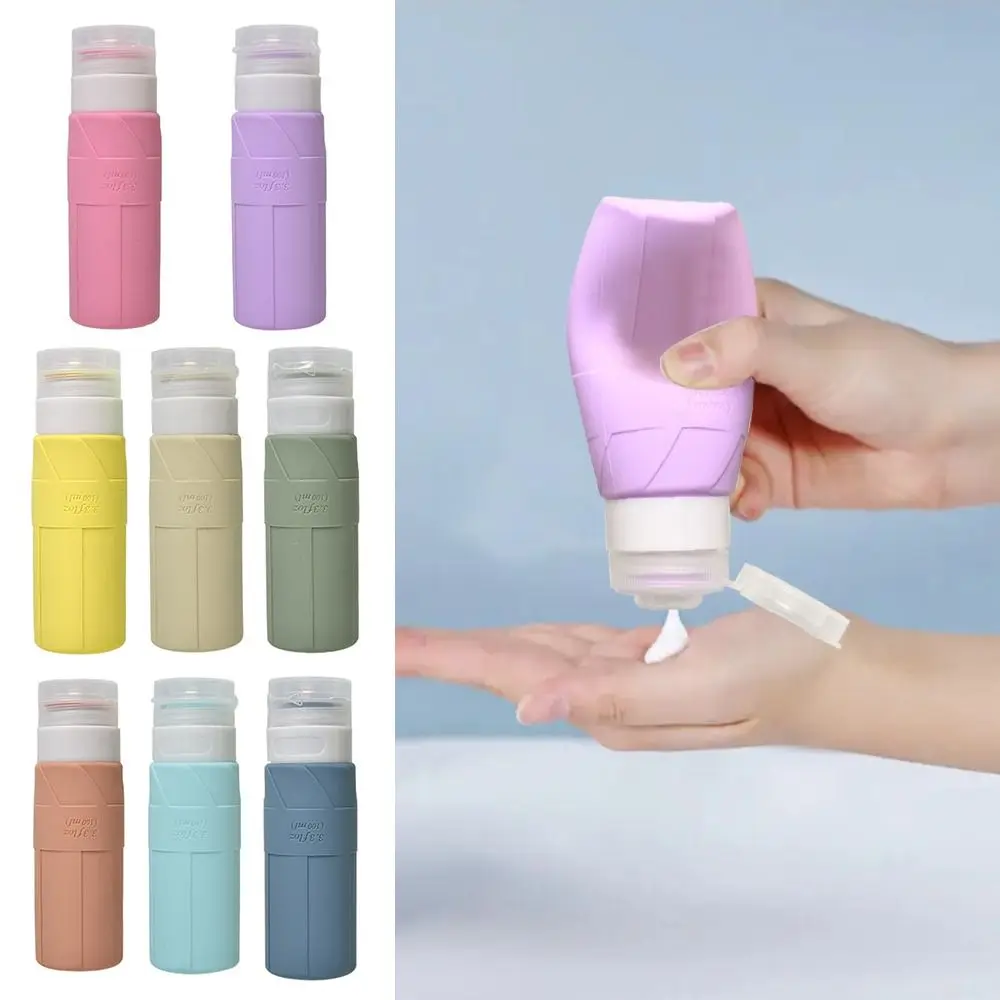 Portable 100ML Silicone Refillable Bottles Squeeze Empty Shower Gel Lotion Bottle Large Capacity Shampoo Sub-Bottling Travel