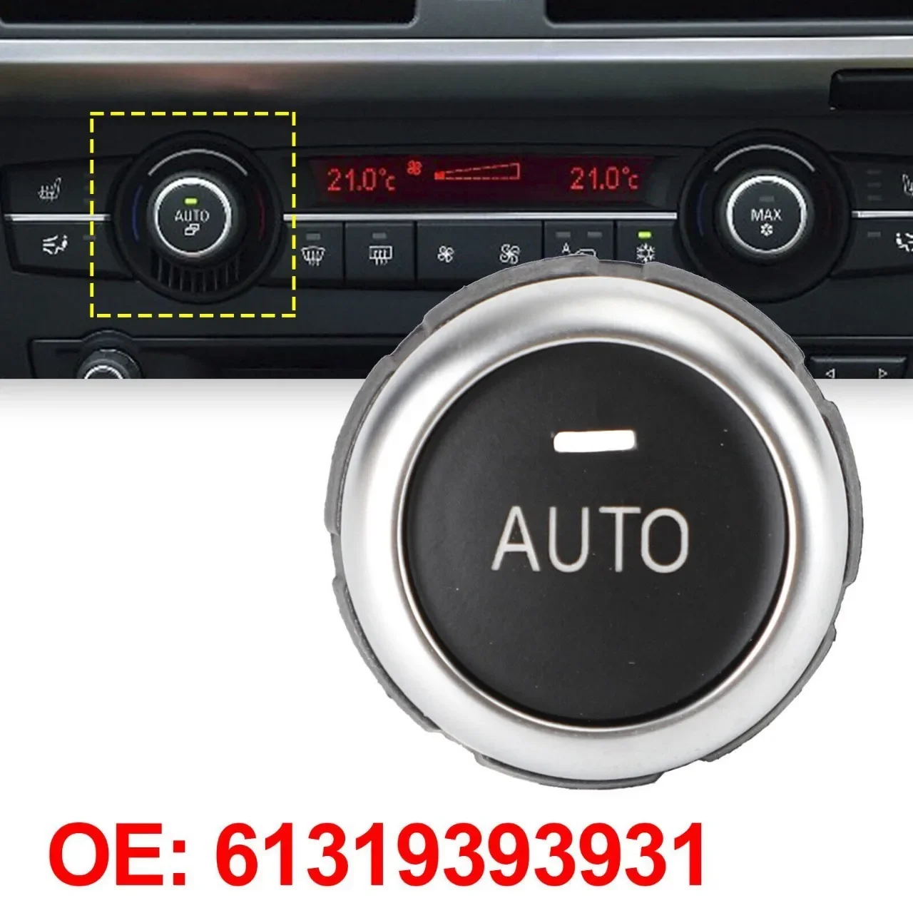 

For BMW F15 F16 X5 X6 2014-2019 Car Rear Air Conditioner A/C Rotation Climate Control Knob Button Cover Replacement 61319393931