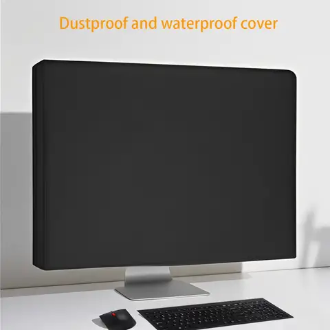 Black computer monitor dust cover, waterproof, scratch-resistant and wear-resistant high-quality dust cover, one set