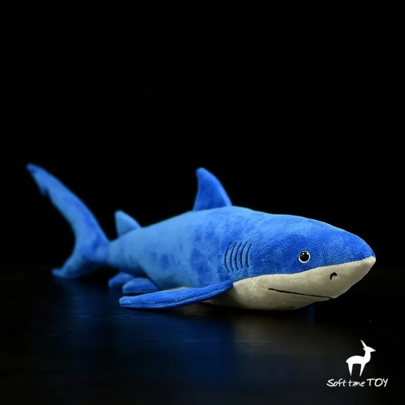 ZWY Origineel Realistisch Blauwe Haai Pluche Speelgoed Gedetailleerd Mariene Creatuur Collectible Cadeau voor Oceaanliefhebbers en Woondecoratie