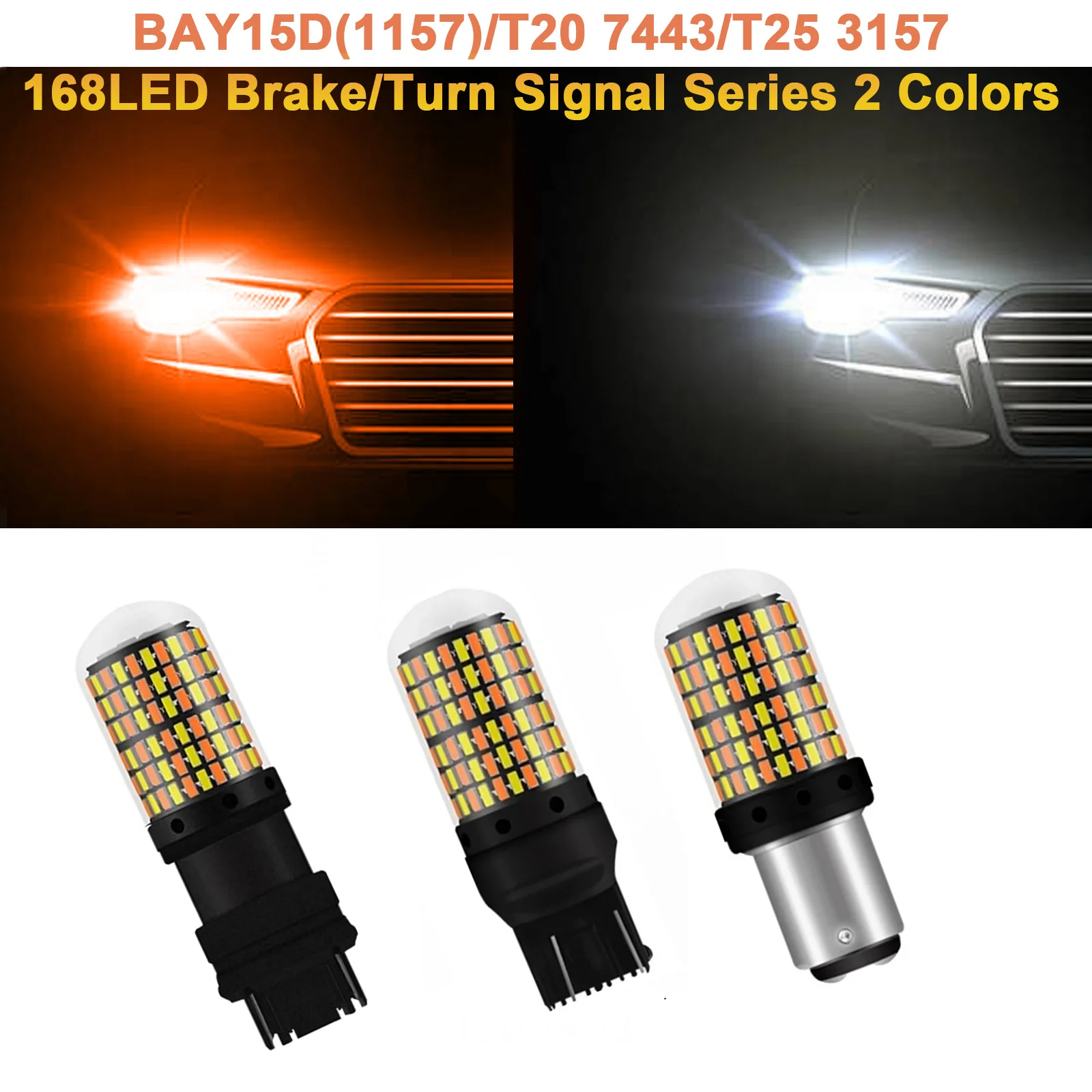 

Led Flash 12V Car LED Canbus Error Free 1157 BAY15D T20 7443 3157 Car LED 4014 Chips 168SMD