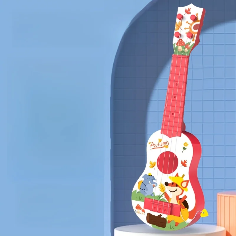 Portátil mini animal dos desenhos animados crianças ukulele brinquedo guitarra instrumento educativo para meninos e meninas diversão festa presente de aniversário