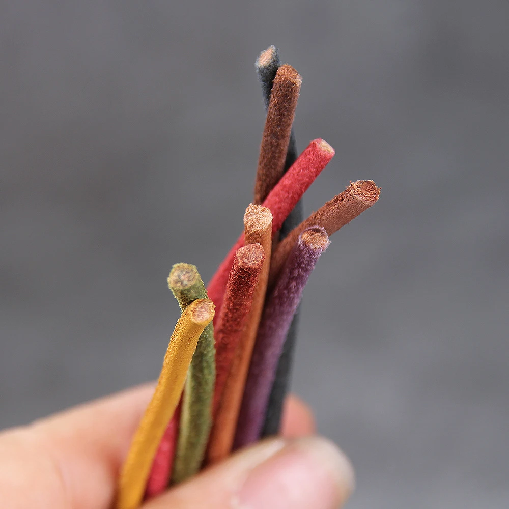 2 Meter 3 mm Roud Echtleder-Kordel, bunte Armband-Schnur, Spitzenband, DIY-Armbänder, Halsketten-Herstellung, Schmuckzubehör – Detail 4