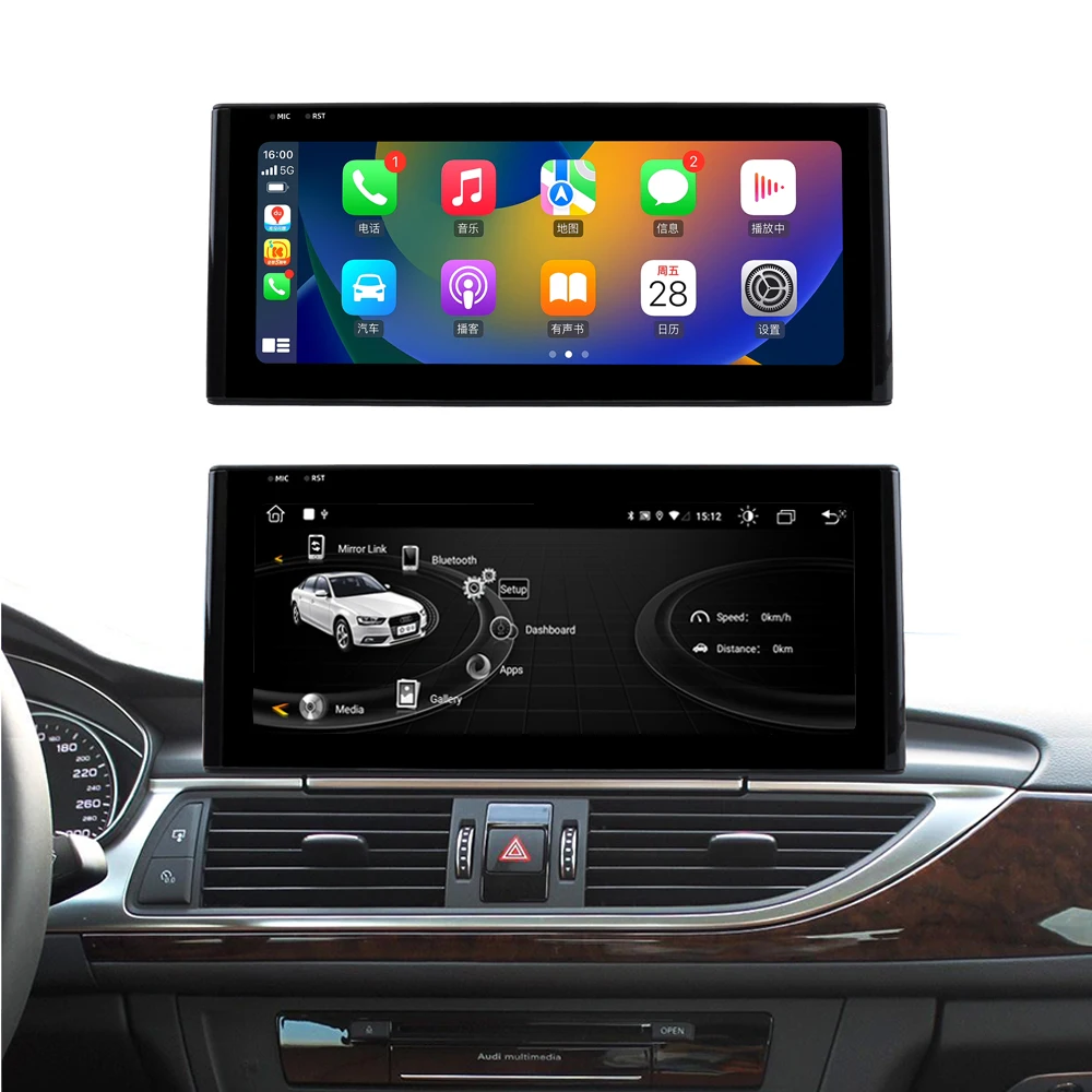 Android Car Radio Head Unit for Audi A6 2004-2011 with GPS CarPlay Qualcomm CPU Capacitive Touch Screen Stereo