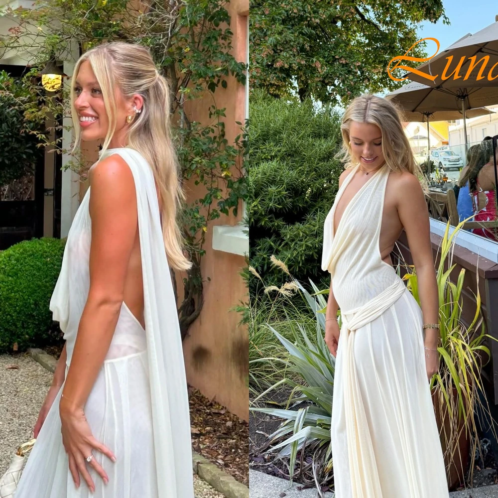 

Прозрачное вечернее платье без рукавов по индивидуальному заказу, высококачественные тюлевые платья для выпускного вечера, нежные вечерние платья с открытой спиной для женщин