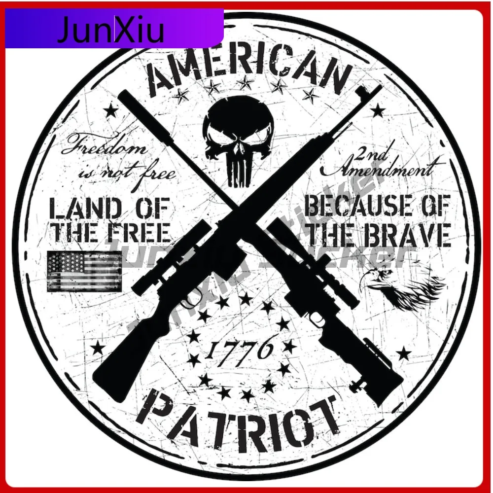 

American Patriot Sticker Custom Made Decal Exterior Accessories Land Of The Free, Home Of The Brave Adventure Motorcycle Laptop
