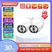 MISECU Super HD 5MP 8MP POE IP Camera Outdoor Surveillance Security Camera Two Way Audio Ai Human Detection Color Night Vision