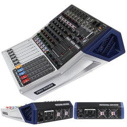 MiCWL 6 Channel Big Power Mixer 1200W Amplifier Driving Speaker 48V USB Wireless Wired Microphone Input Sound Console