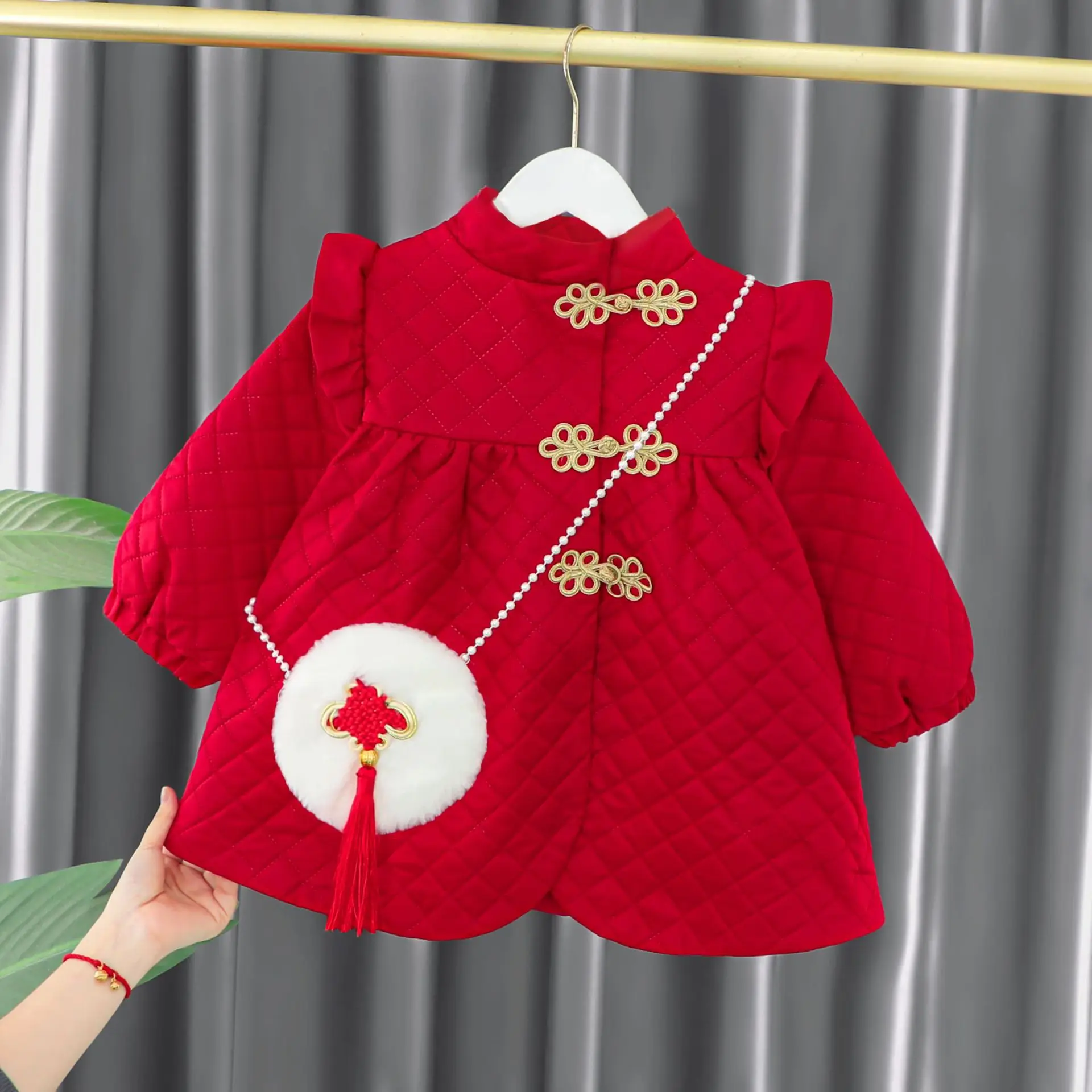 Chinese New Year Costume Baby Girls Children Chinese Style Dress for New Year