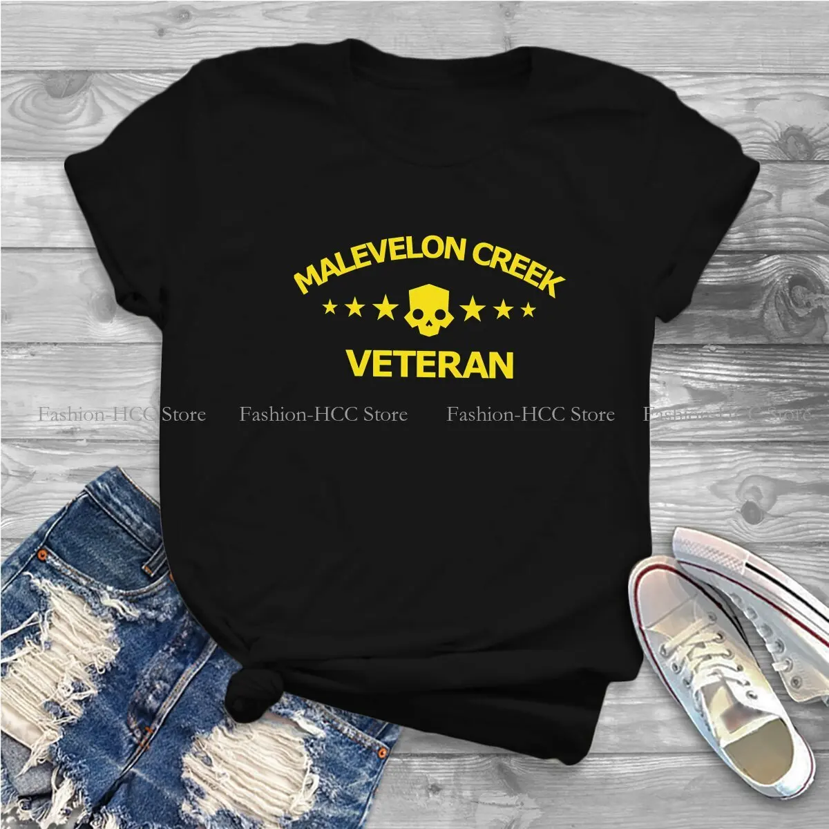 HELLDIVERS Polyester TShirt for Women Malevelon Creek Veteran Basic Leisure Tee T Shirt Novelty Trendy