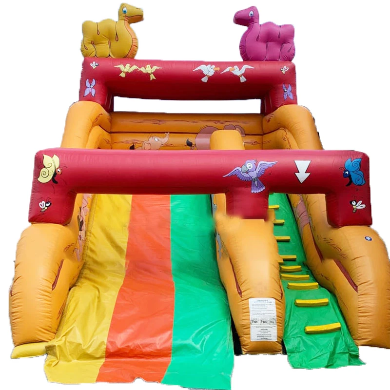 Inflatable Climbing Jumping Slide Inflatable Dry Land Slide Cartoon Design For Amusement Park Kids Play