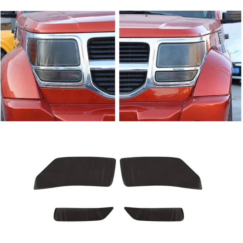 For 2007-2012 Dodge Nitro Head Light Precut Tint Film Sticker Protective Smoked Overlays Accessories ,Smoke Black