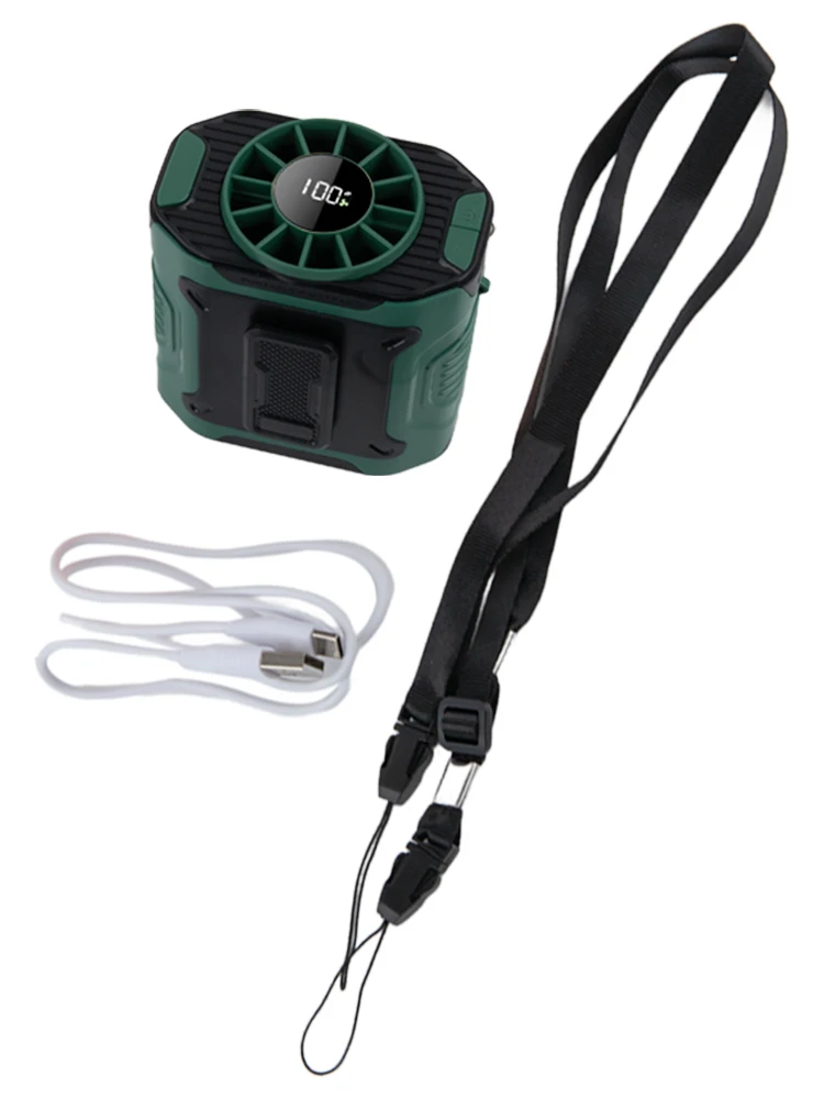 Taillenmontierter Ventilator, tragbarer USB-Kühl-Taillenventilator und Taschenlampe: langlebiger Komfort für Outdoor-USB-Aufladung, Camping-Taschenlampe