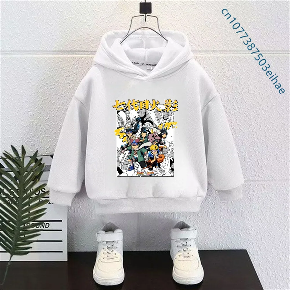 Naruto Kids Hooded Pullover Sweatshirt - 2026 Harajuku Style Long-Sleeved Hoodie for Boys and Girls - Spring/Autumn Fashion Top