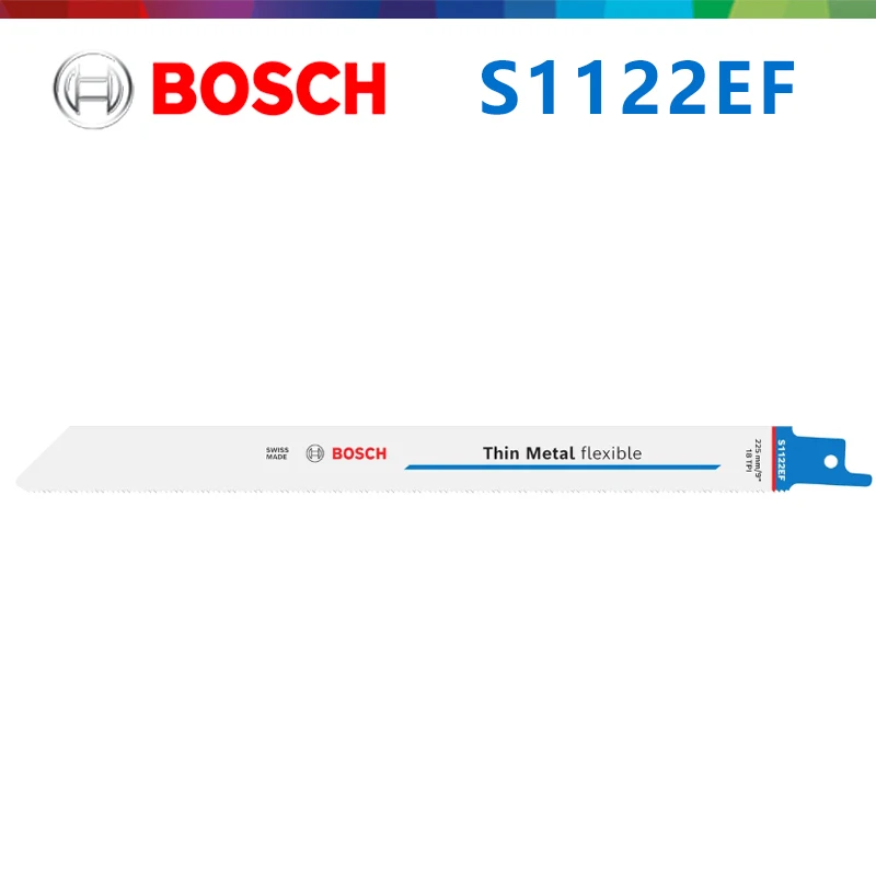 Original Bosch S1122EF Sabre Saw Blade, Bi‑Metal Flexible Reciprocating Saw Blade for Thin Metal Sheet, Pipe & Profile Flush Cut