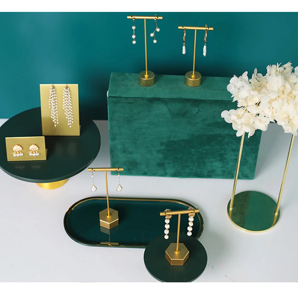 

Metal Earrings Display Rack Hexagon Base Jewelry Stand Sturdy Holder for Rings Necklaces Bracelets Organizer Ideal for Dressing