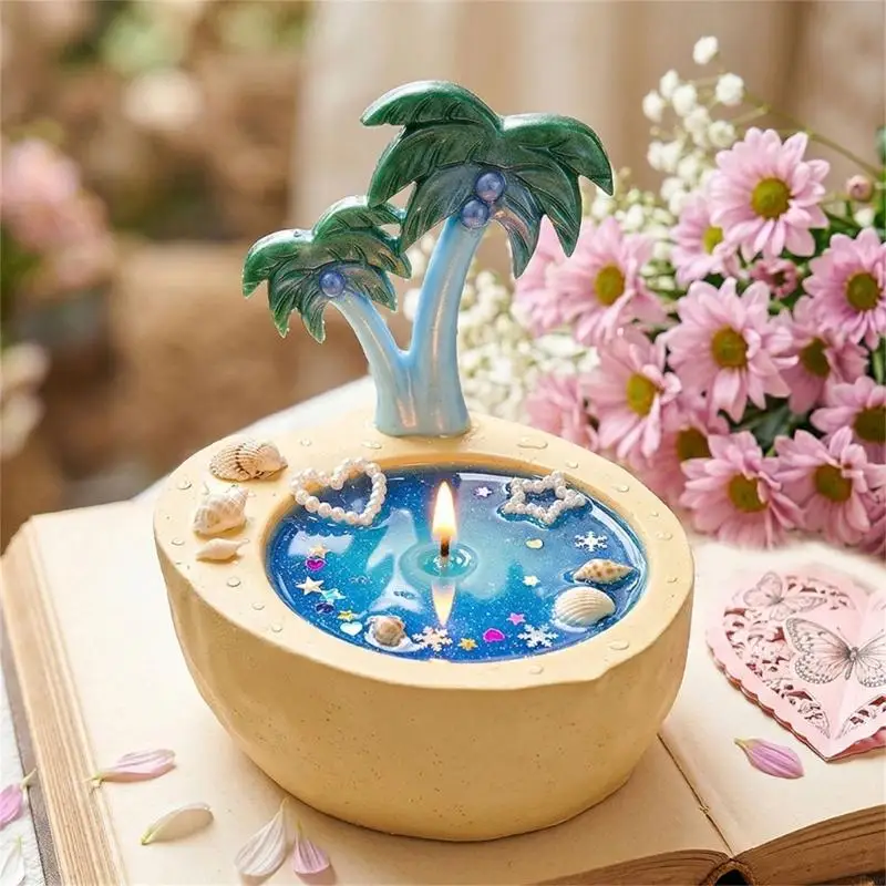 2025 New Coconut Palms Holder Silicone Mold Flexible Flexible Design For Resin Crafts
