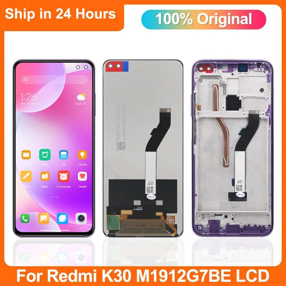 

6,67 "экран для Xiaomi Redmi K30 M1912G7BE M1912G7BC ЖК-дисплей цифровой сборки сенсорный экран с рамкой для Redmi K30 4G LCD