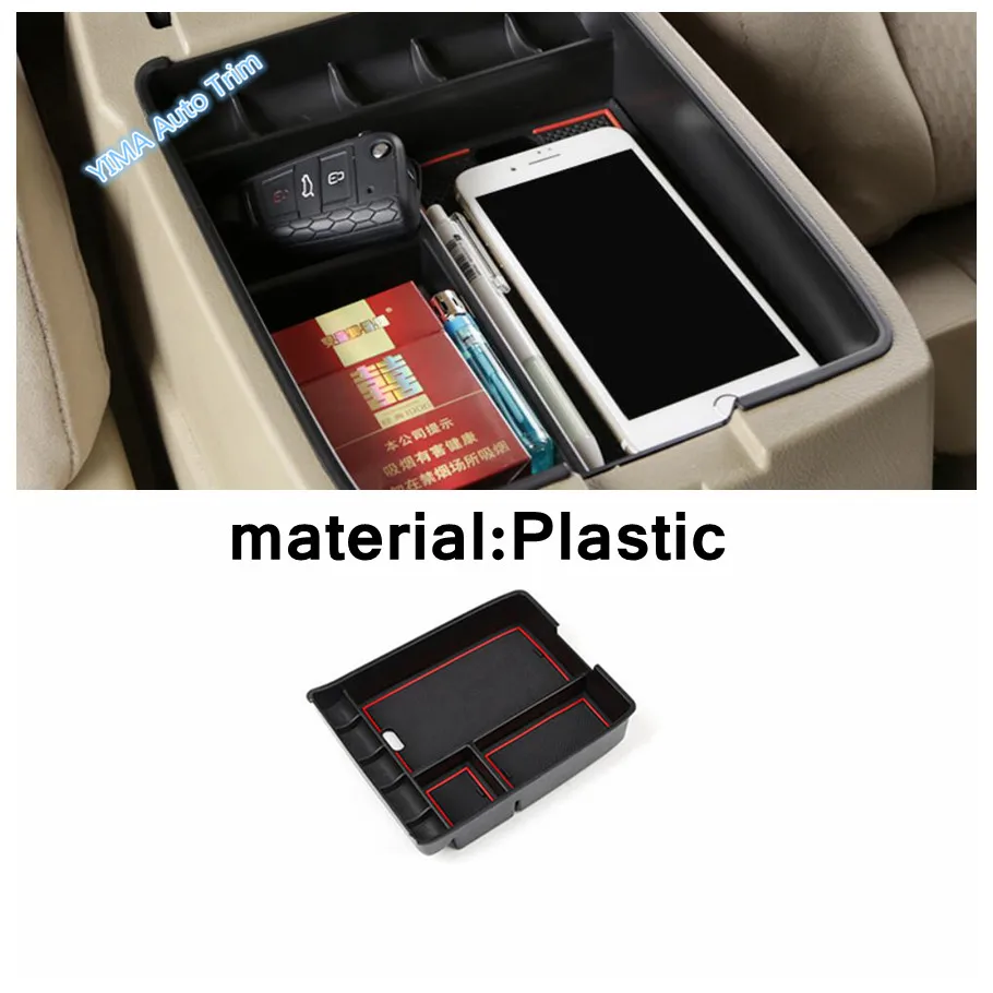 

Car Central Armrest Storage Box Console Tray Pallet Container Compartment Cover For Toyota Highlander 2009 - 2014 Accessories