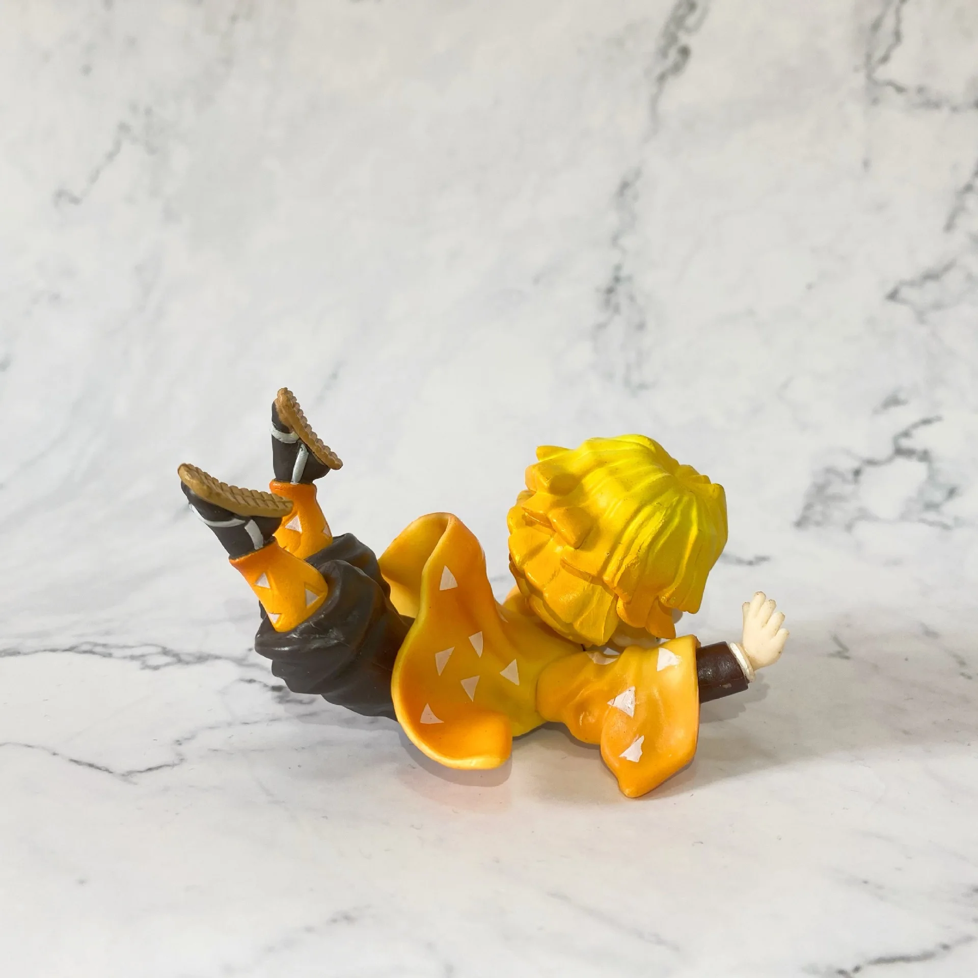 Anime Dämon Slayer Agatsuma Zenitsu Q Version Action Figure PVC Modell Statue Spielzeug puppe auto ornament Schreibtisch Dekor Sammeln Geschenke